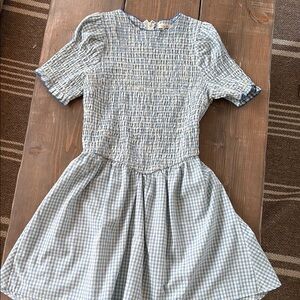 Shop Stevie Blue Checkered Dress NWOT